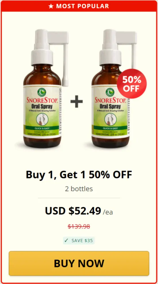 SnoreStop Spray offer Price
